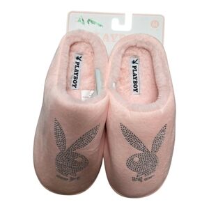 💕🔹️Playboy 🔹️Pink  Fuzzy Soft Slippers Small And Medium Available